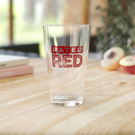 Rated Red Pint Glass, 16oz