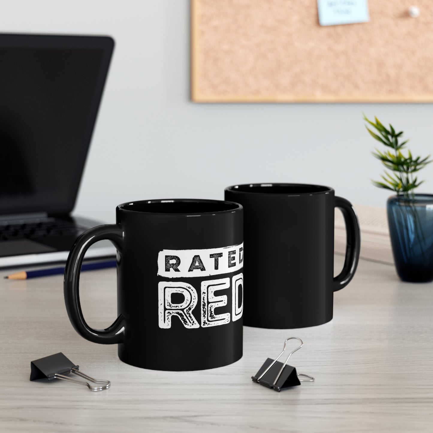 Rated Red Logo 11oz Black Mug