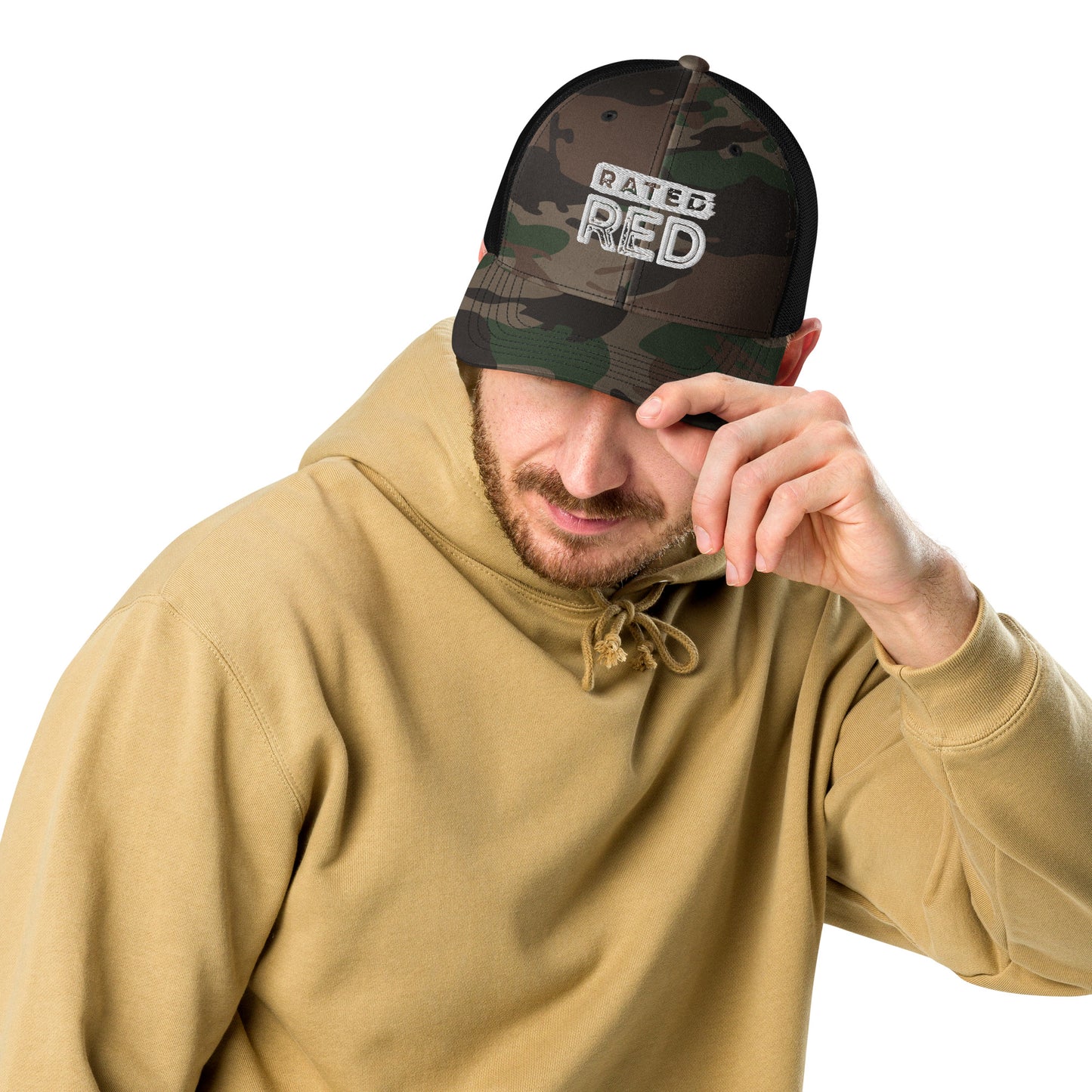 Rated Red Camo Trucker Hat