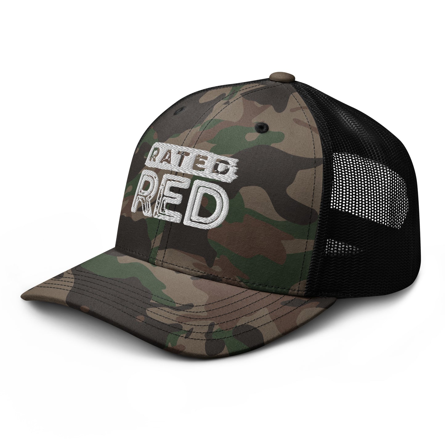 Rated Red Camo Trucker Hat