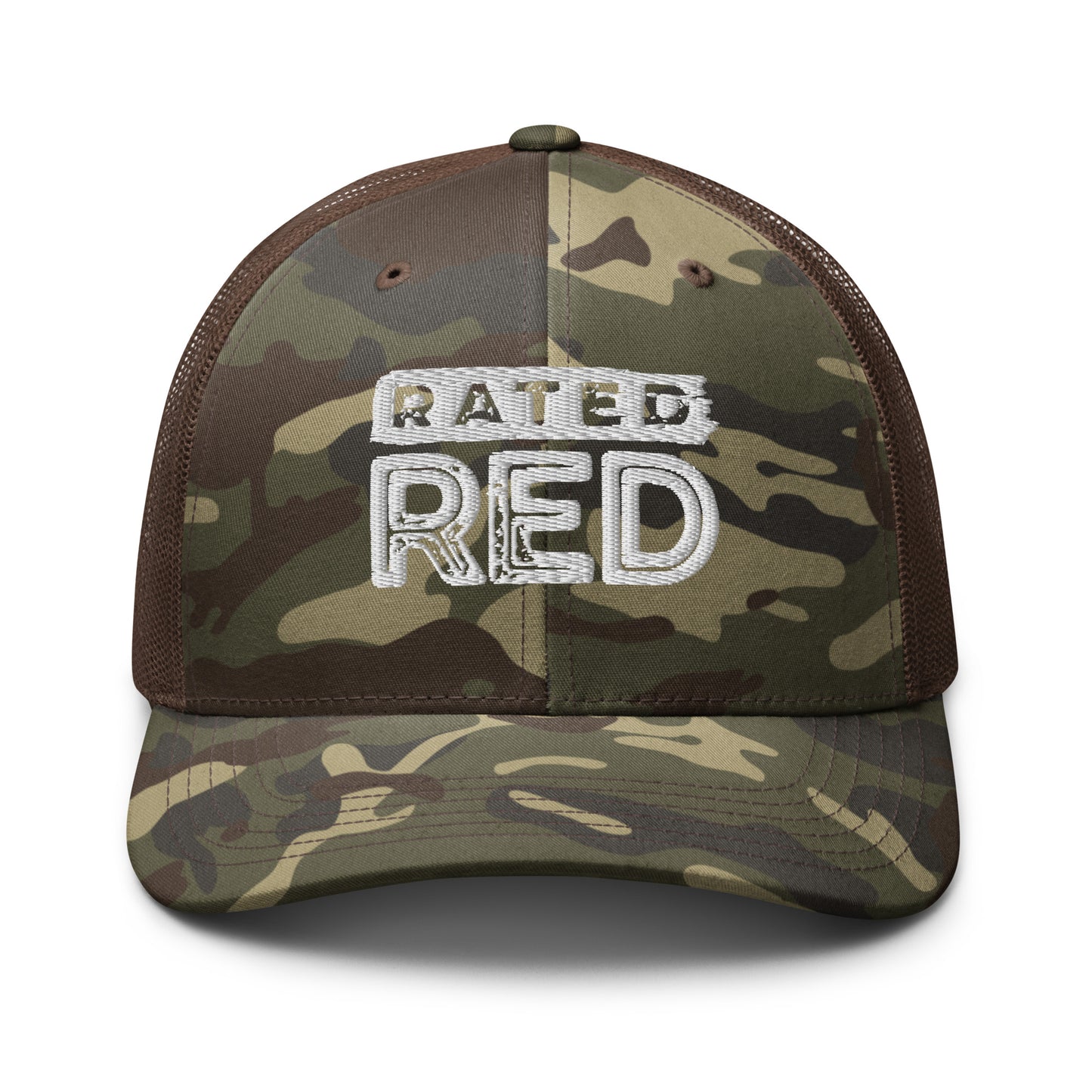 Rated Red Camo Trucker Hat