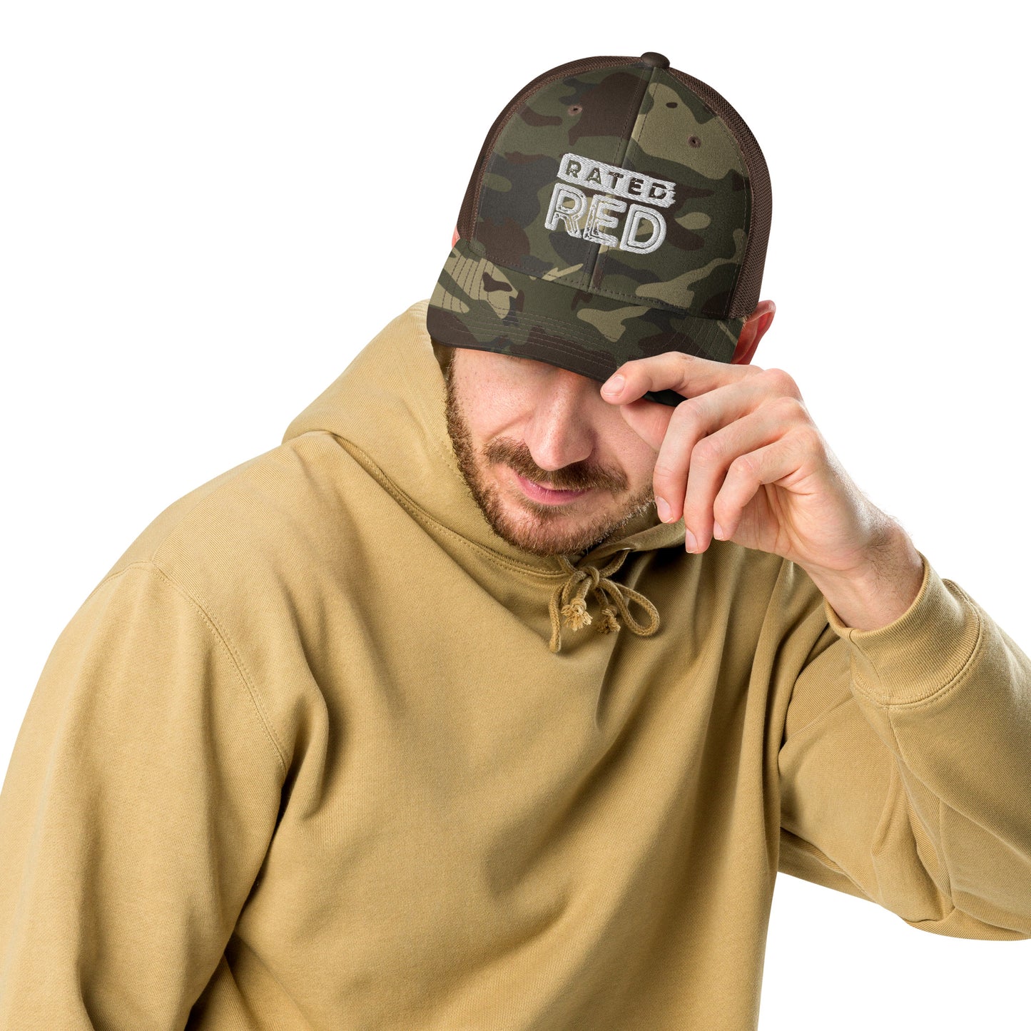 Rated Red Camo Trucker Hat
