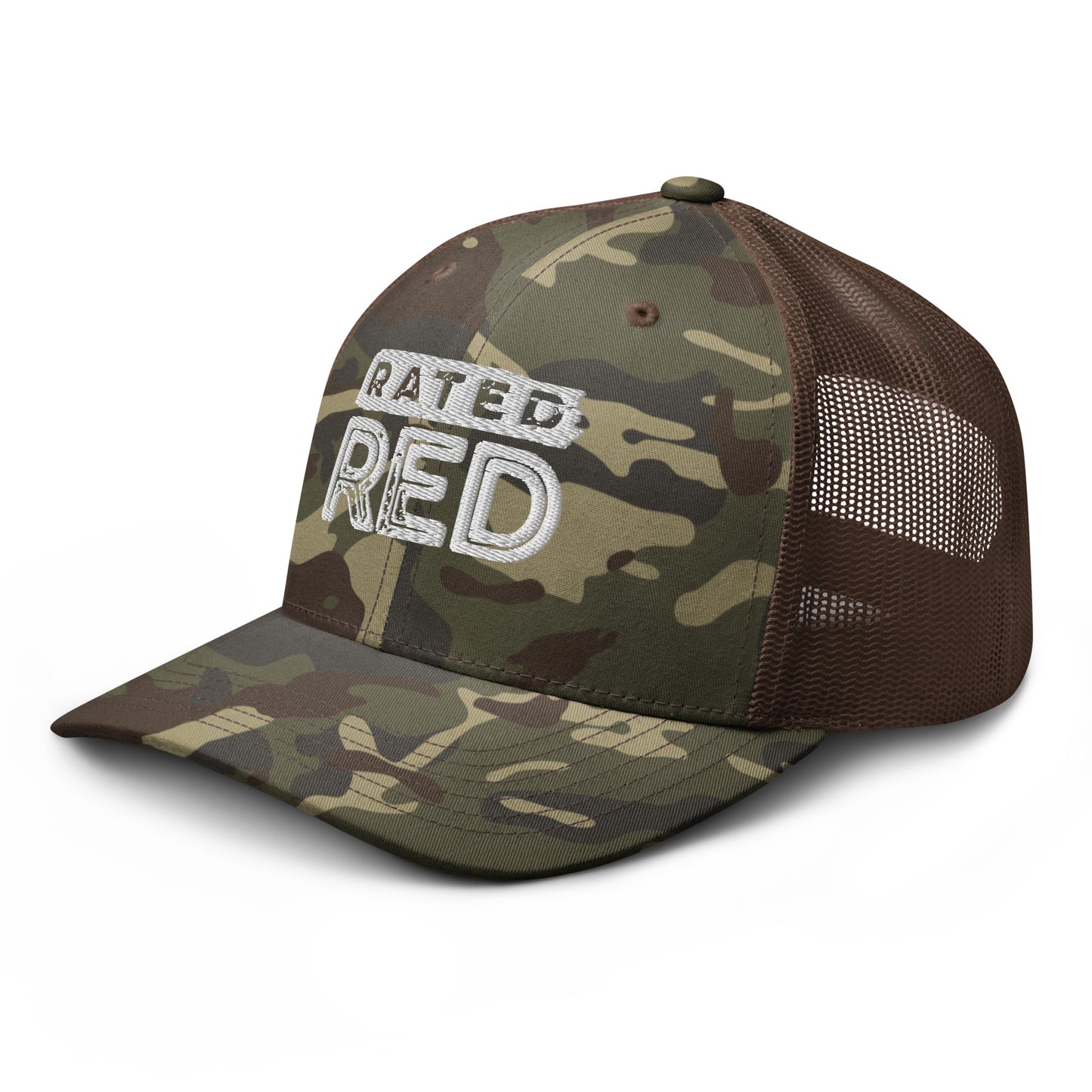 Rated Red Camo Trucker Hat