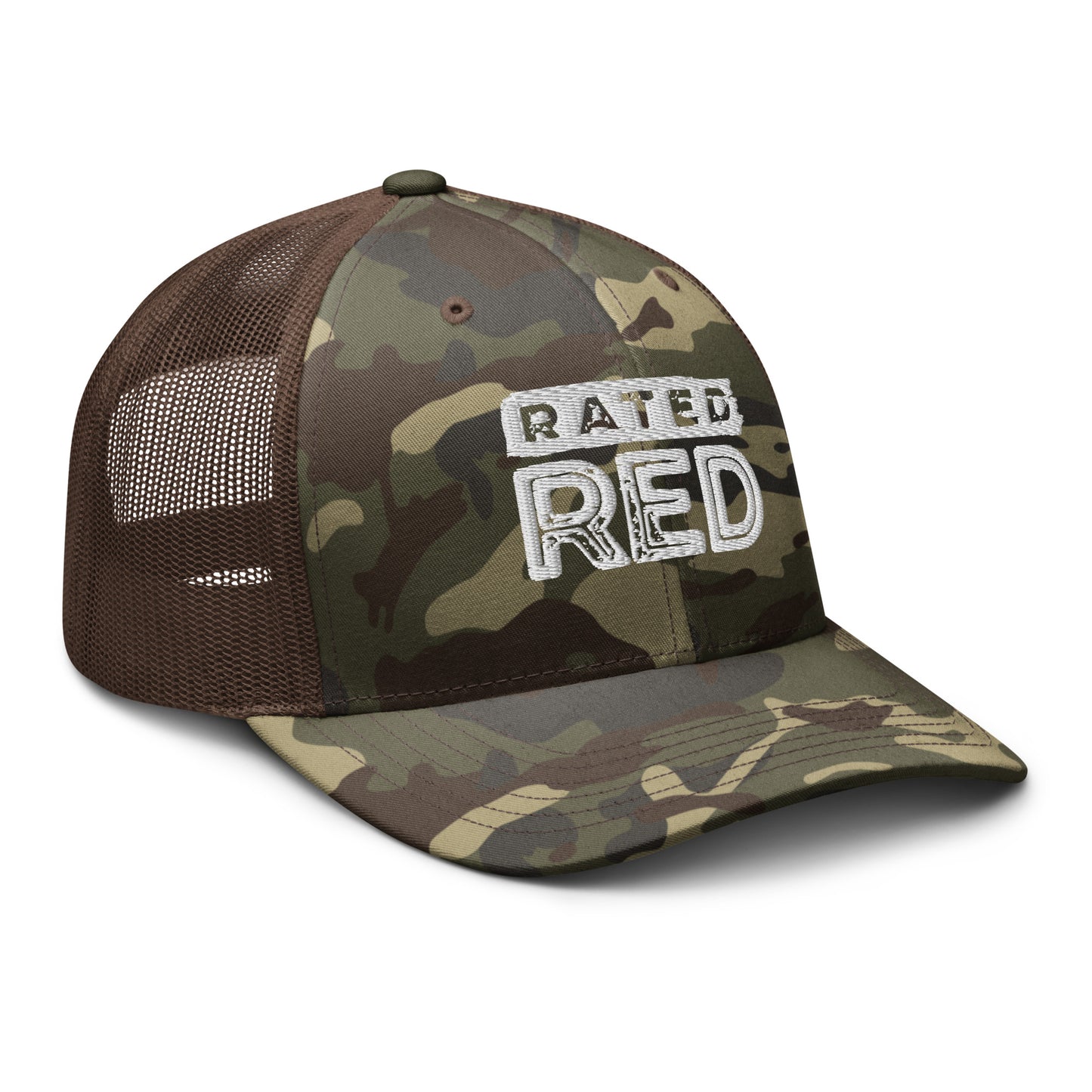 Rated Red Camo Trucker Hat