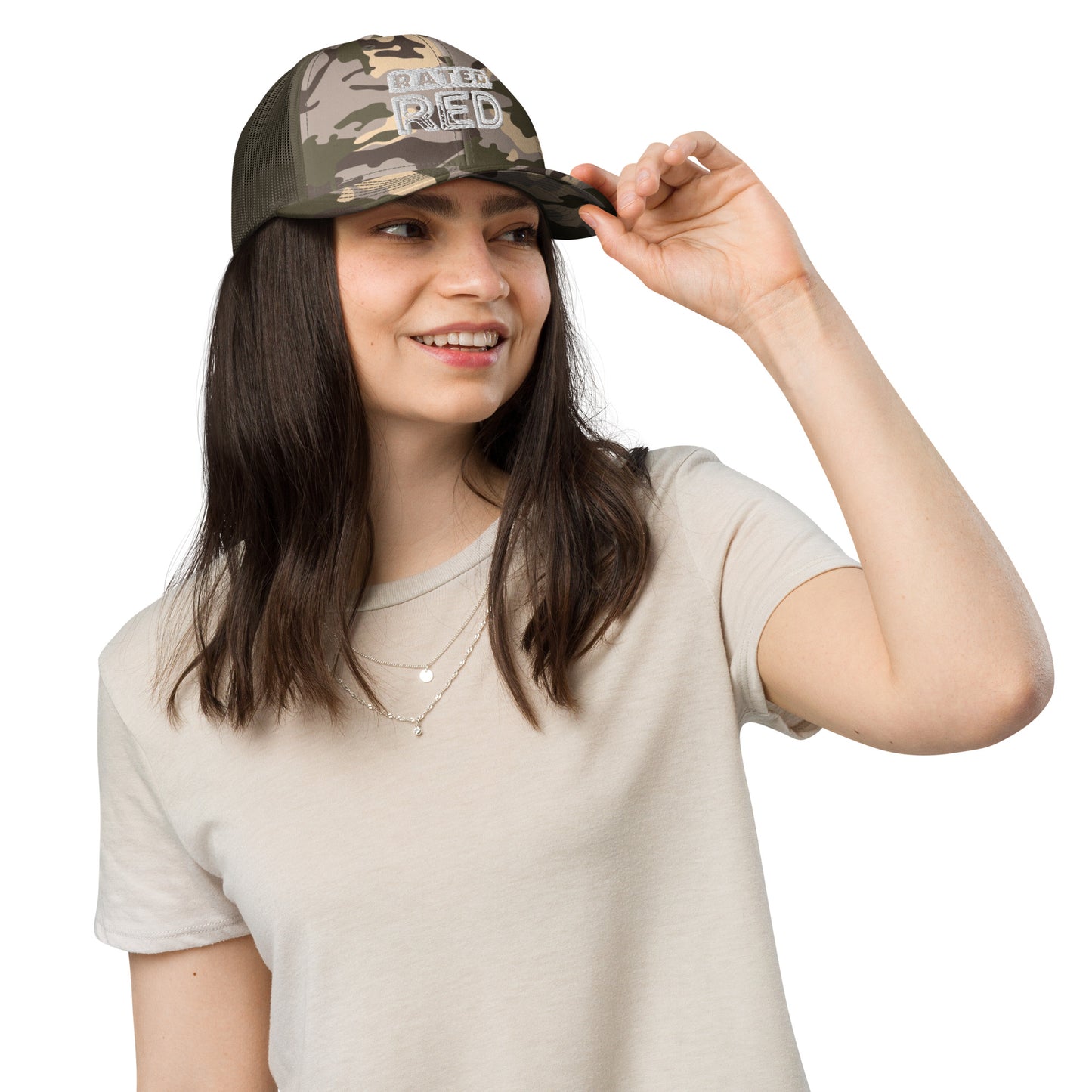 Rated Red Camo Trucker Hat