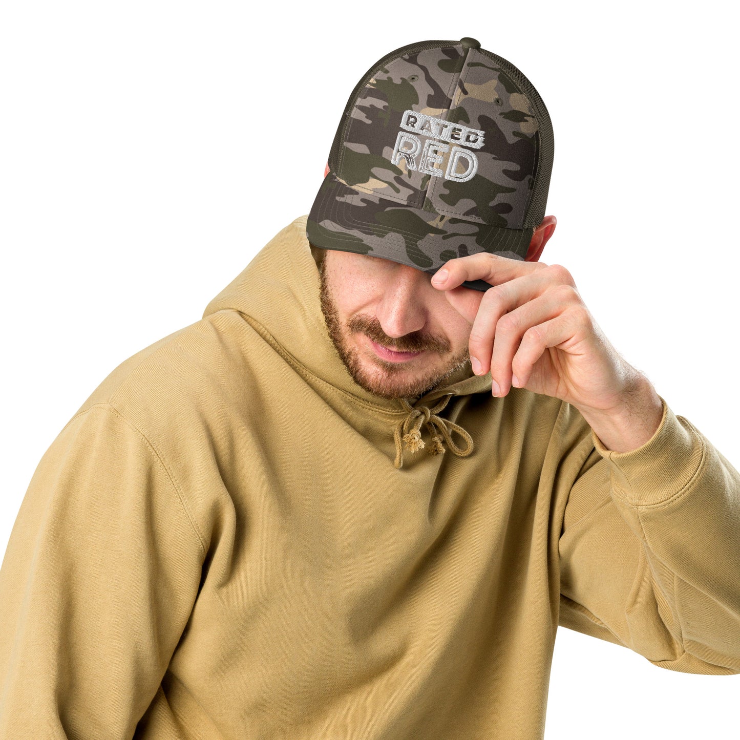 Rated Red Camo Trucker Hat