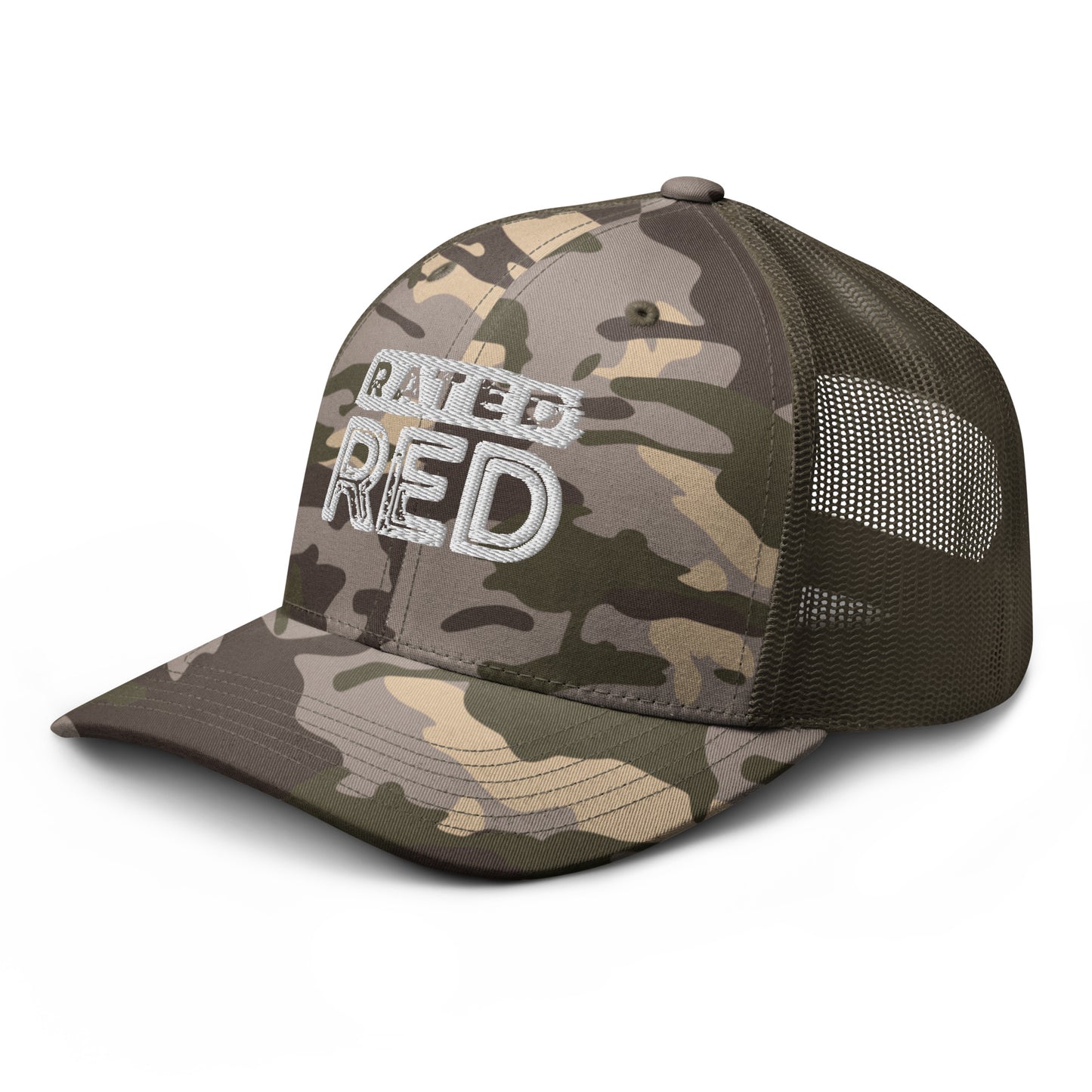 Rated Red Camo Trucker Hat