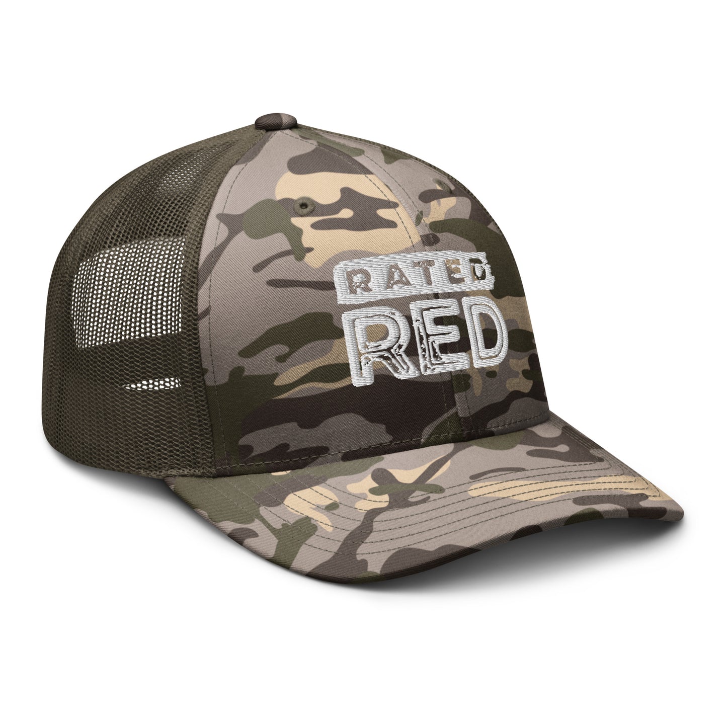 Rated Red Camo Trucker Hat