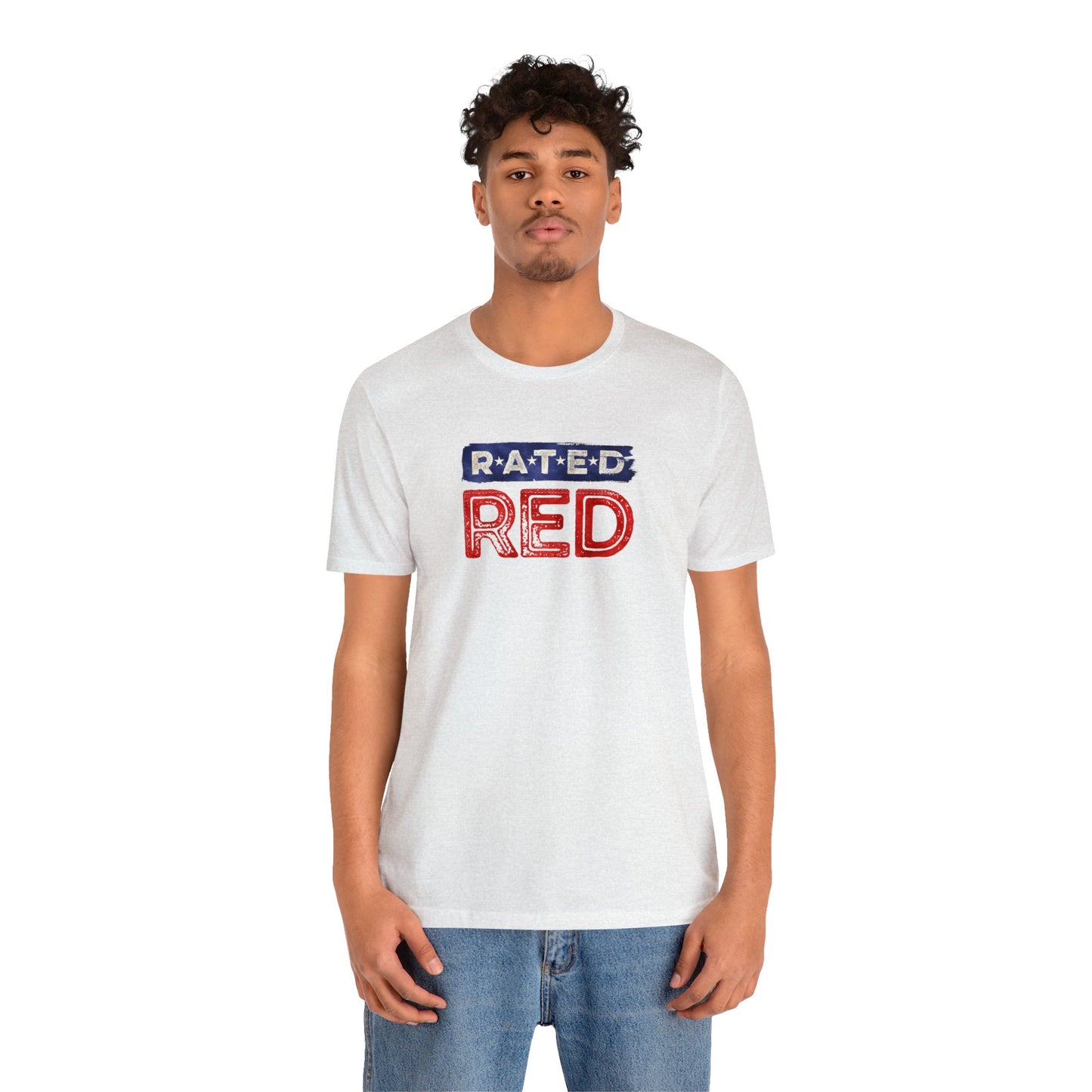 Rated Red American Flag Logo Tee