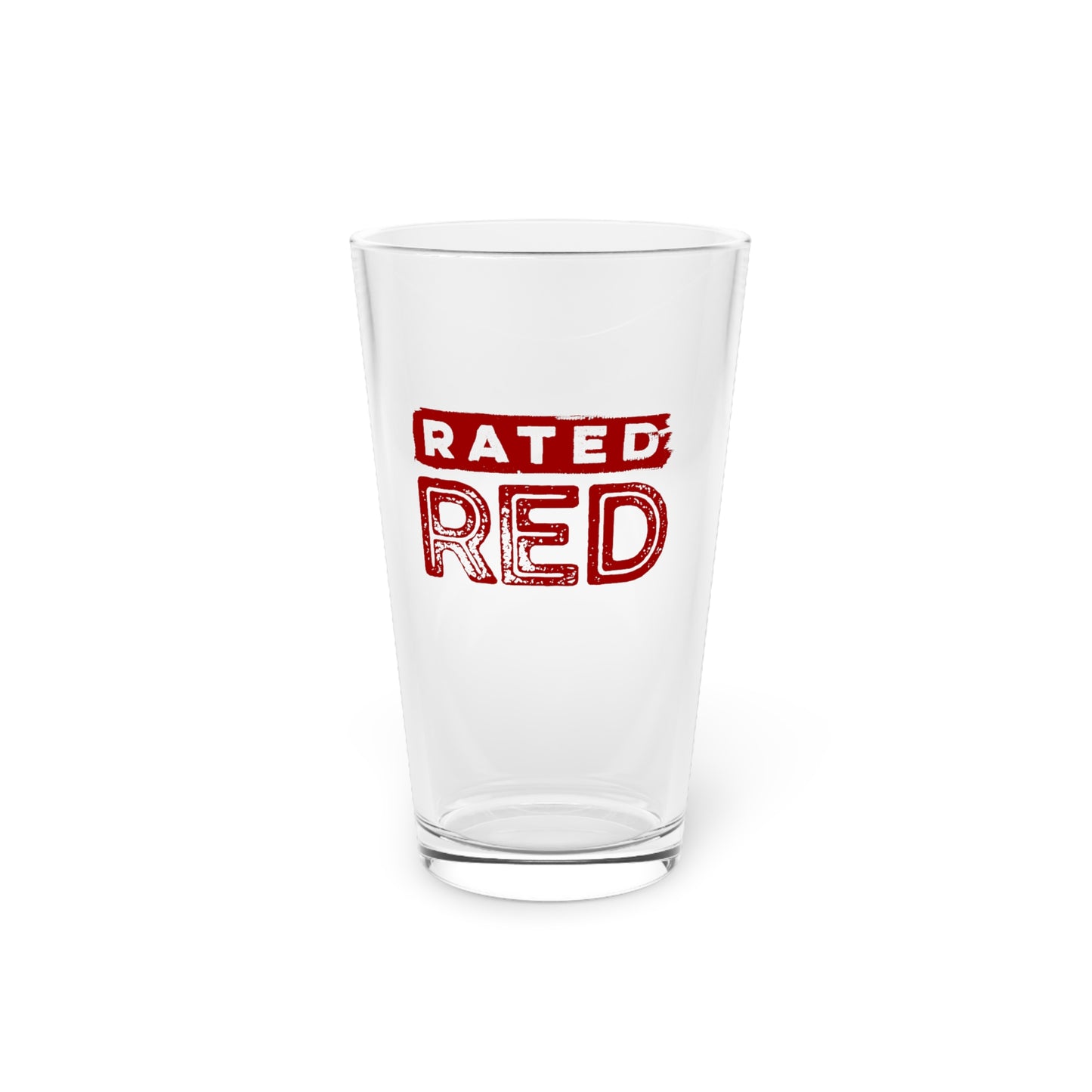 Rated Red Pint Glass, 16oz