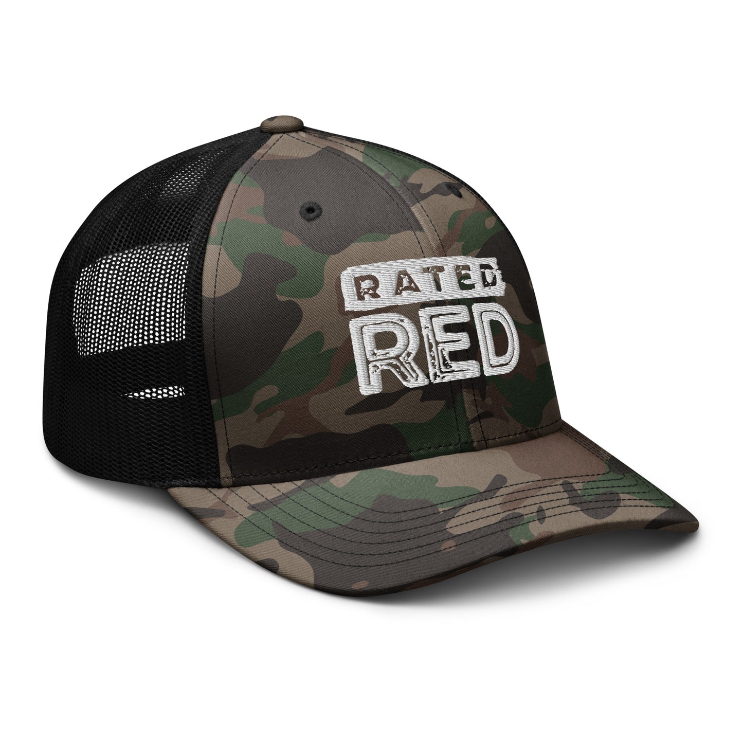Rated Red Camo Trucker Hat